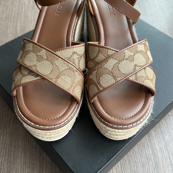 BNIB COACH wedge/platform sandals, US Size 9B - Picture 3 of 9